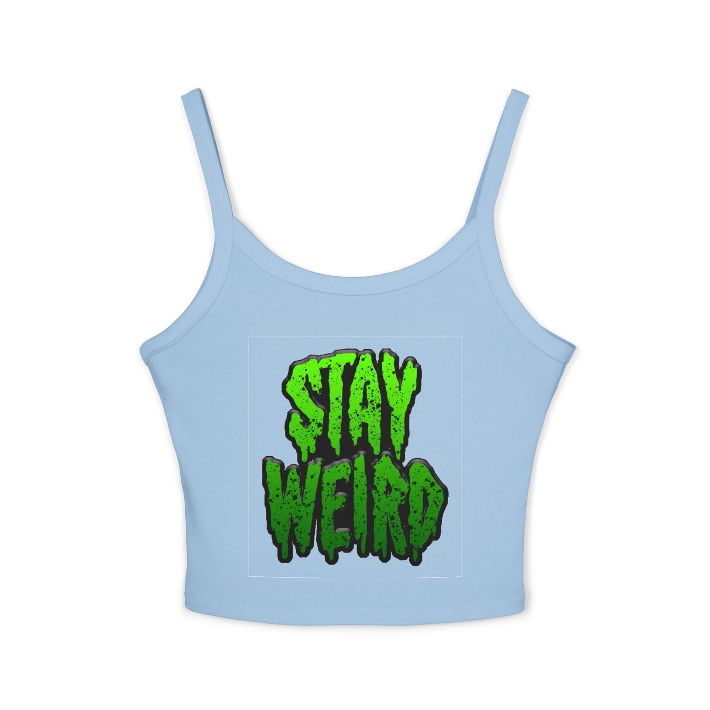 No Drama Tattoos Stay Weird Women's Spaghetti Strap Tank Top, Graphic Tee, Summer Fashion, Festival Wear, Trendy Casual Top, Gift for Friends