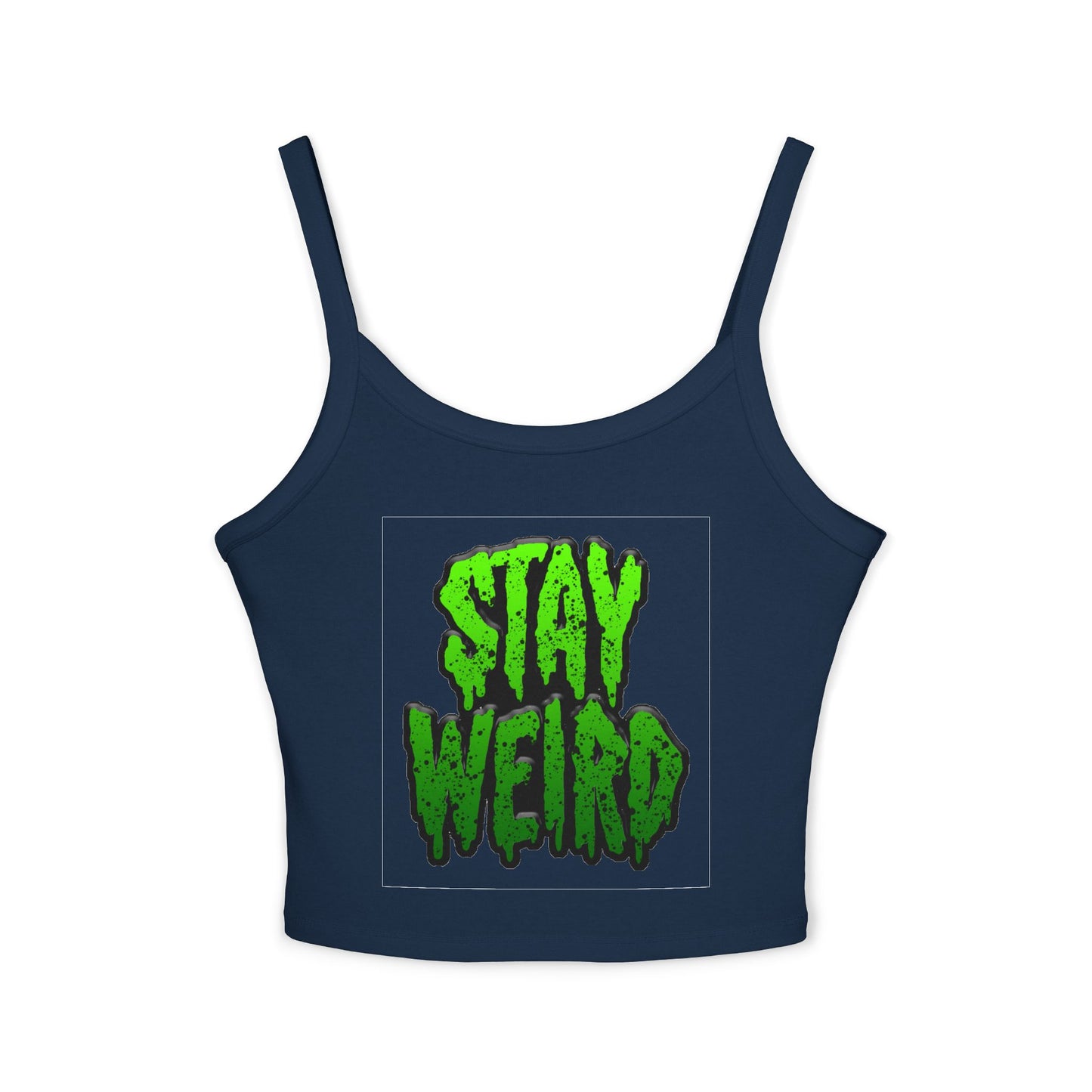 No Drama Tattoos Stay Weird Women's Spaghetti Strap Tank Top, Graphic Tee, Summer Fashion, Festival Wear, Trendy Casual Top, Gift for Friends