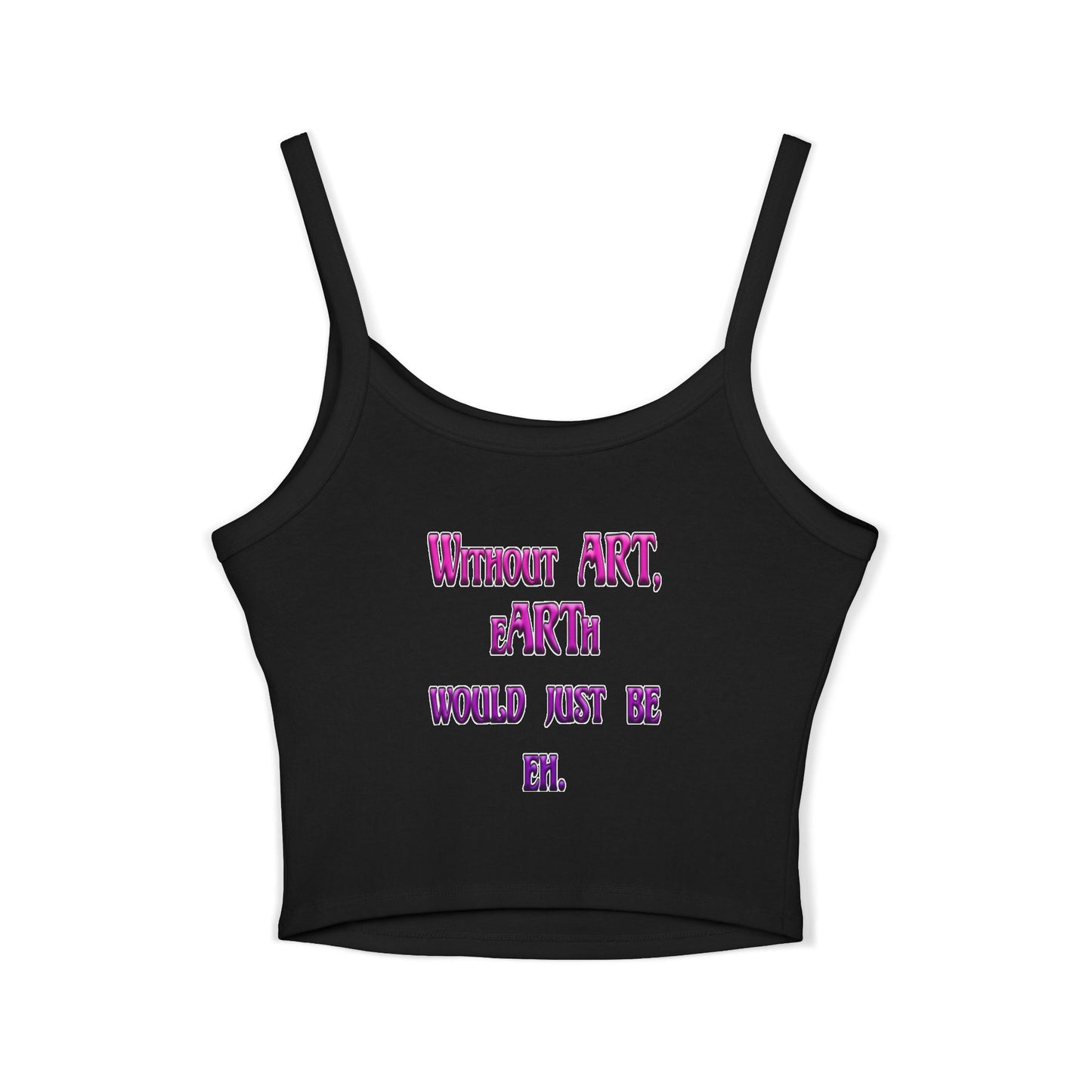 NO DRAMAM TATTOOS logo Women's Spaghetti Strap Tank Top, Creative Graphic Tee, Summer Fashion, Festival Wear, Gift for Artists