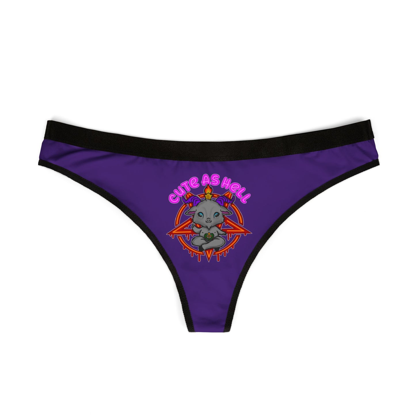 Cute as Hell Women's Thongs, Fun Underwear, AOP Panties, Gift for Her, Lingerie for Celebrations
