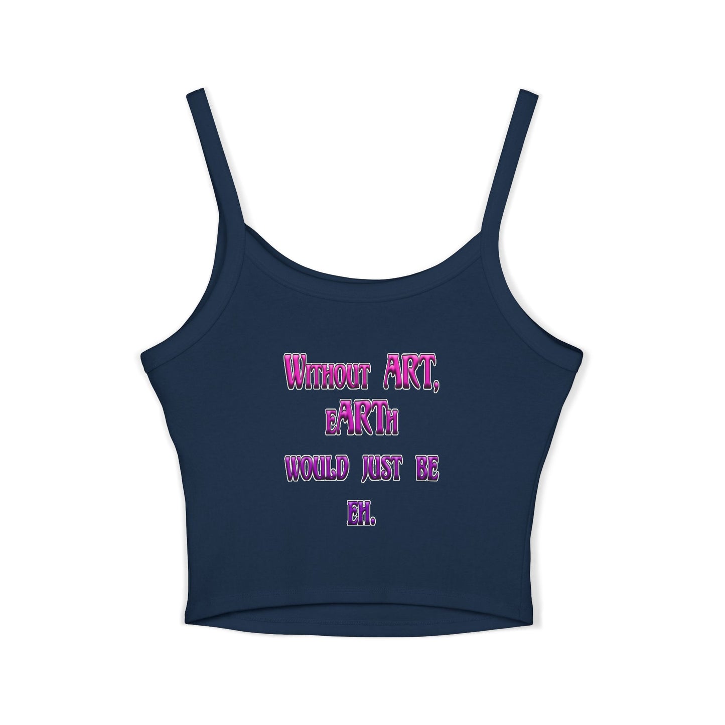 NO DRAMAM TATTOOS logo Women's Spaghetti Strap Tank Top, Creative Graphic Tee, Summer Fashion, Festival Wear, Gift for Artists