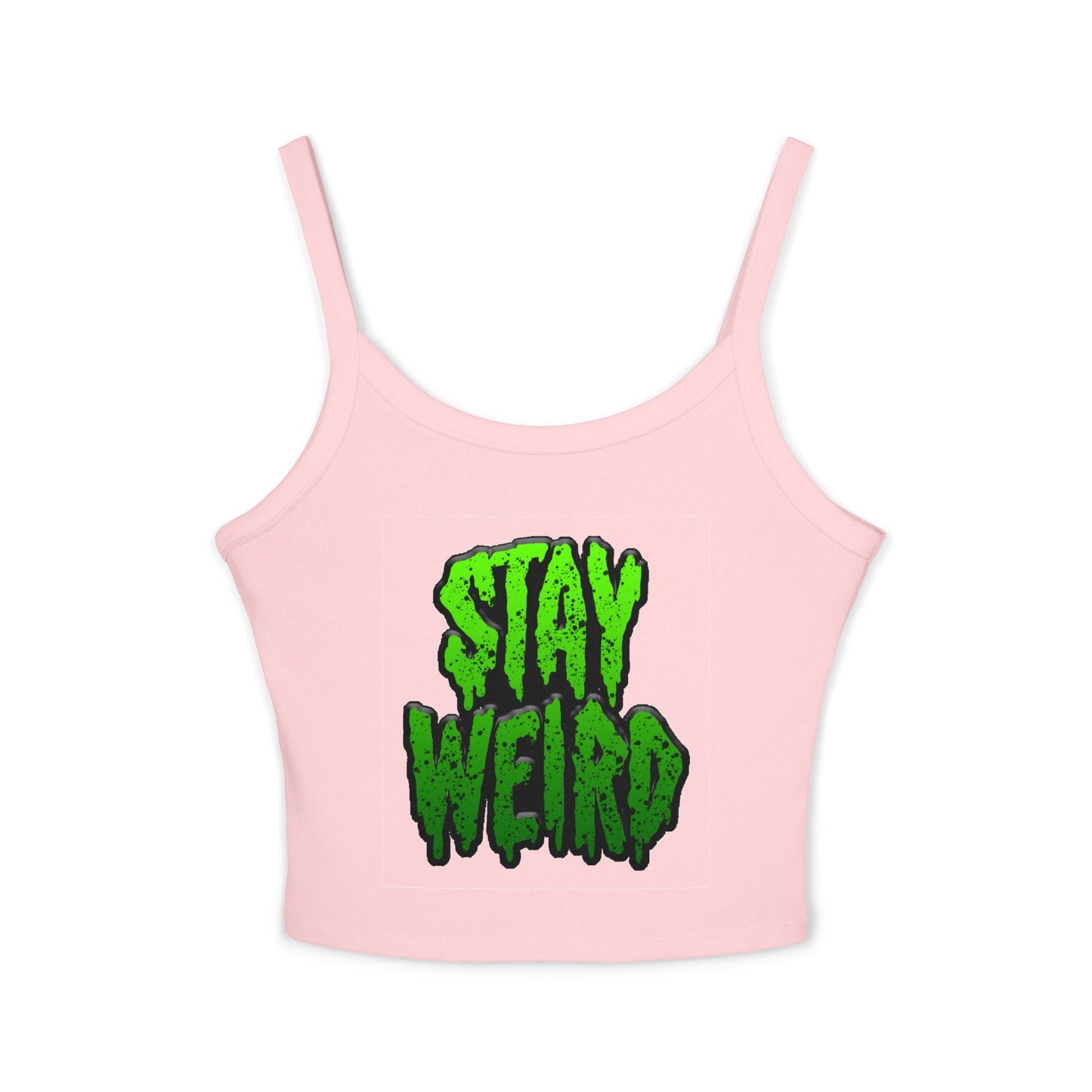 No Drama Tattoos Stay Weird Women's Spaghetti Strap Tank Top, Graphic Tee, Summer Fashion, Festival Wear, Trendy Casual Top, Gift for Friends