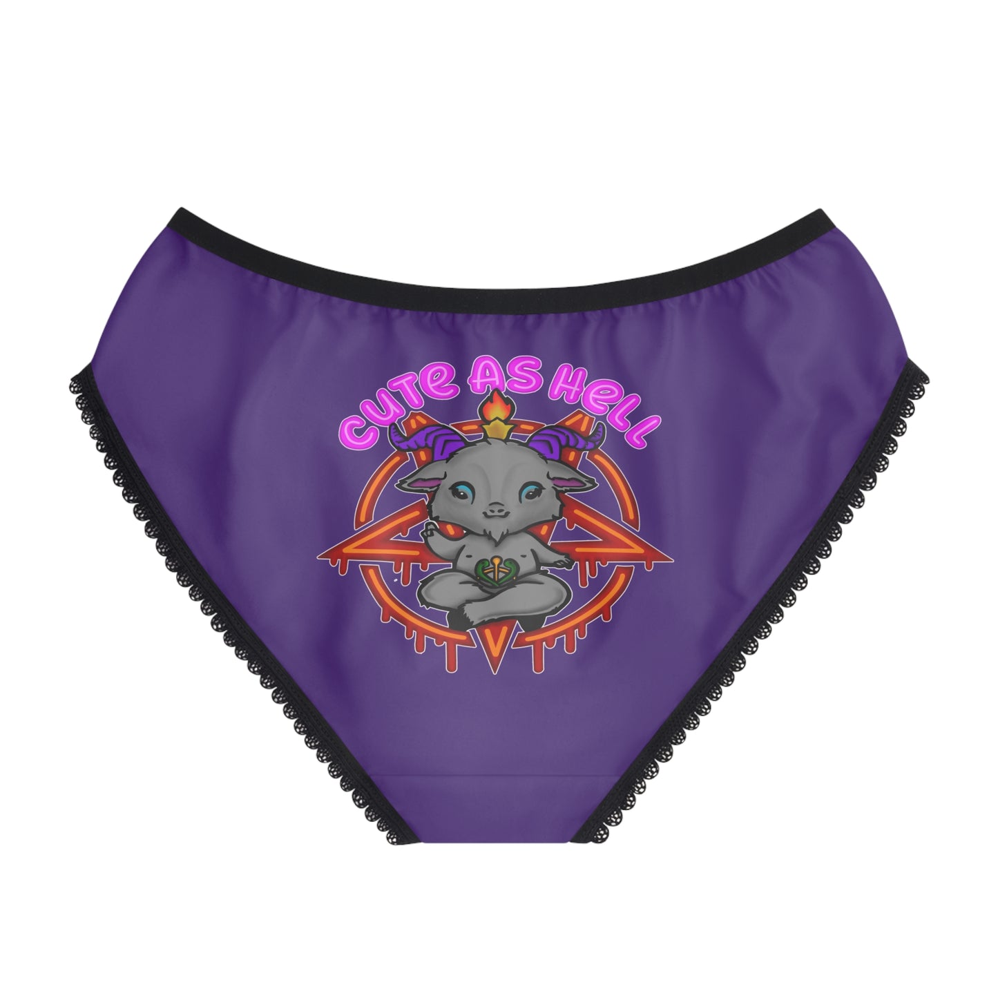 Cute as Hell Women's Briefs - AOP, Comfortable Underwear, Funny Lingerie, Vibrant Panties, Gifts for Girlfriends