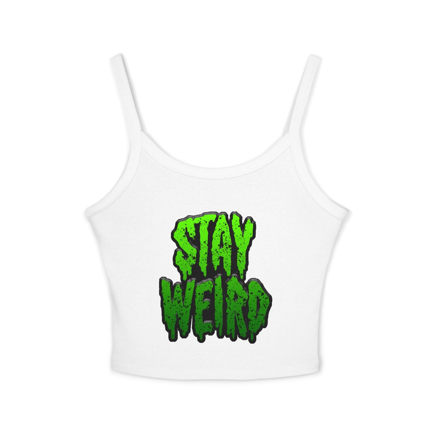 No Drama Tattoos Stay Weird Women's Spaghetti Strap Tank Top, Graphic Tee, Summer Fashion, Festival Wear, Trendy Casual Top, Gift for Friends