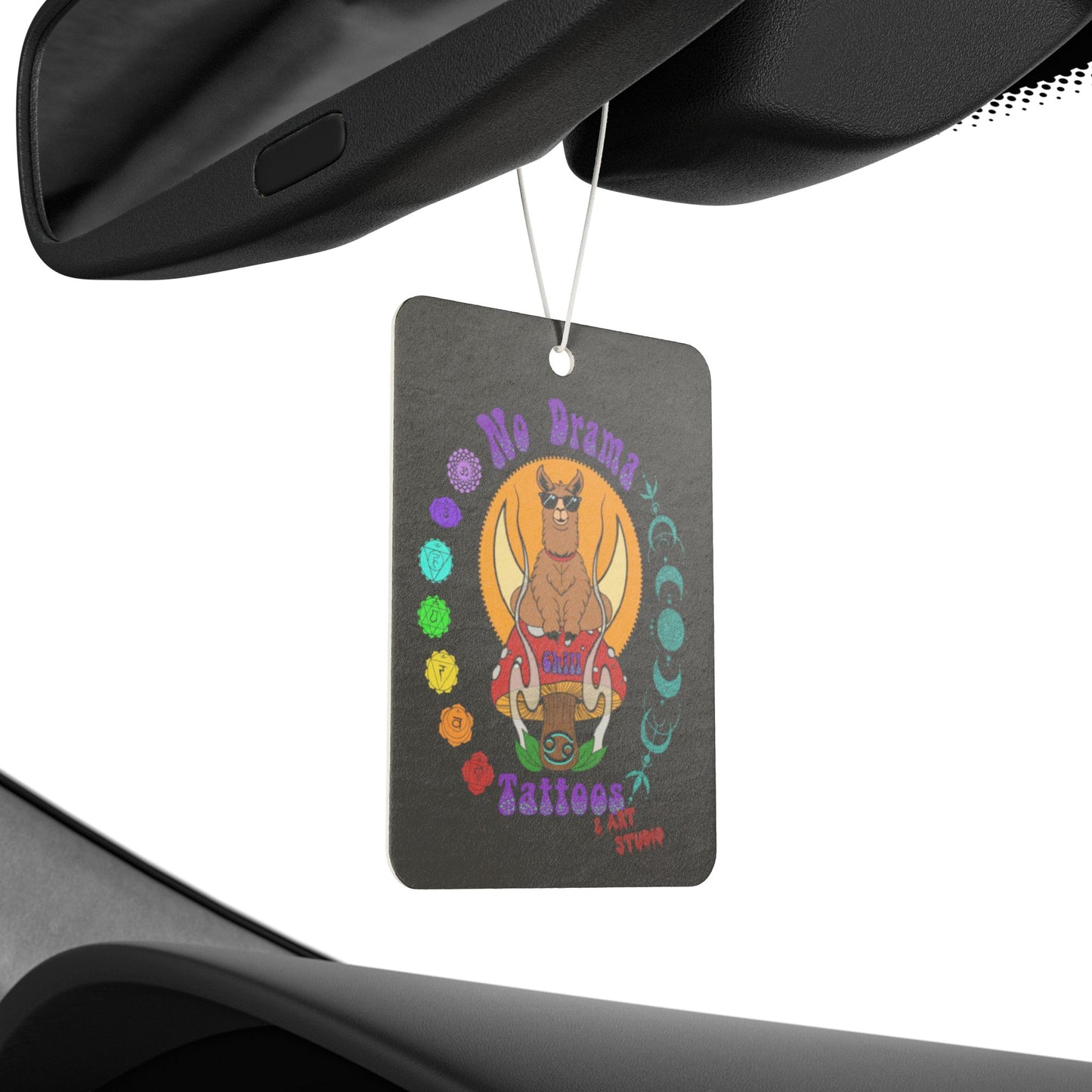 No Drama Tattoo Car Air Freshener | Ideal for Road Trips, Home Décor, Gift for Dog Lovers, Stress Relief, Funky Decor