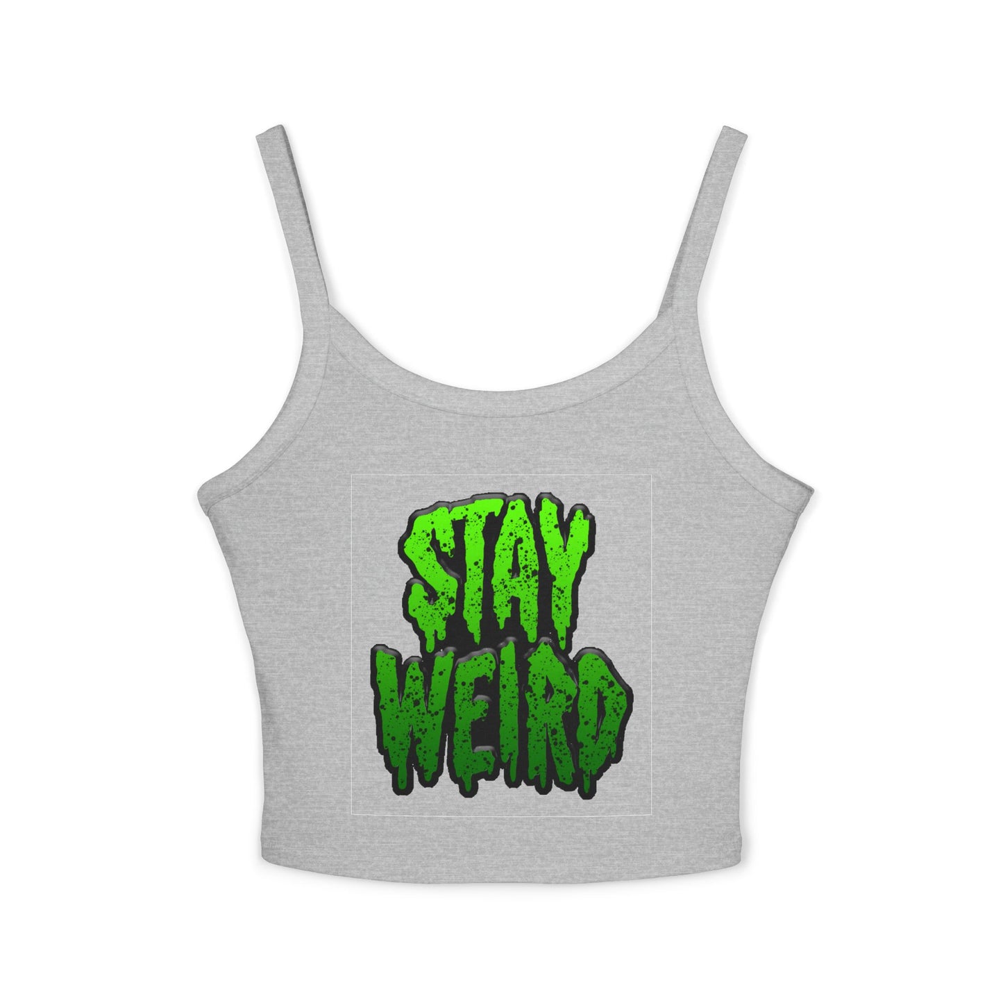 No Drama Tattoos Stay Weird Women's Spaghetti Strap Tank Top, Graphic Tee, Summer Fashion, Festival Wear, Trendy Casual Top, Gift for Friends