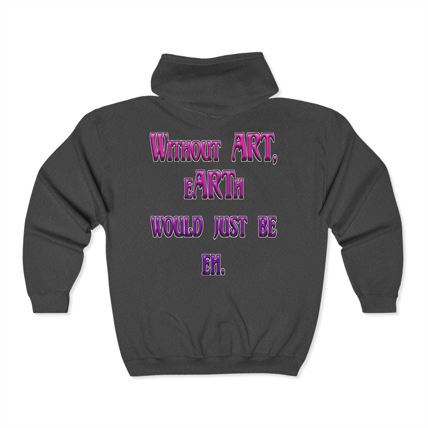 No Drama Tattoos Zip Hoodie - Comfortable Wear for Creatives, Perfect for Gift Giving, Art Lovers, and Casual Outings