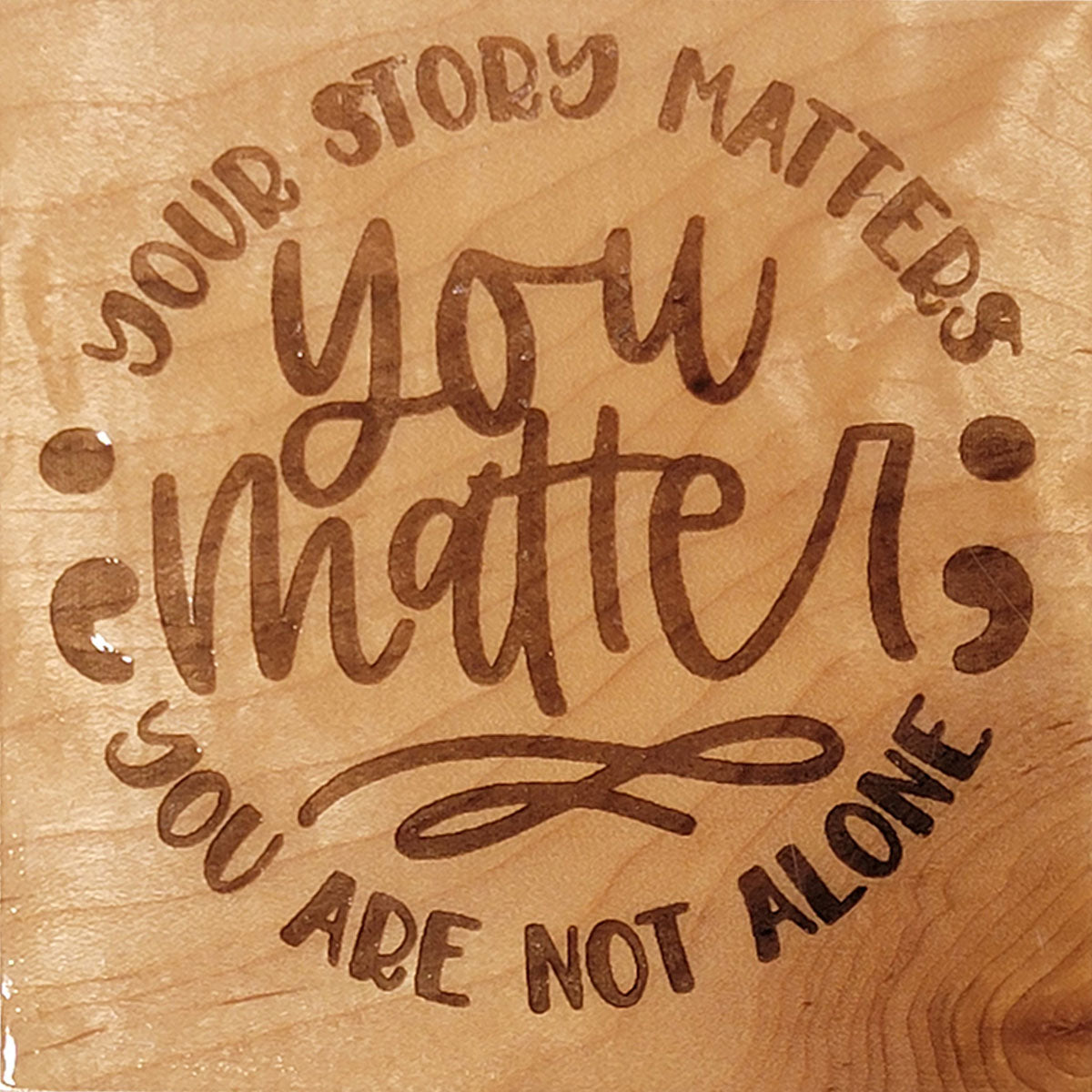 Handcrafted 4x4 Wooden Drink Coasters with Laser-Etched Hand-Drawn Designs