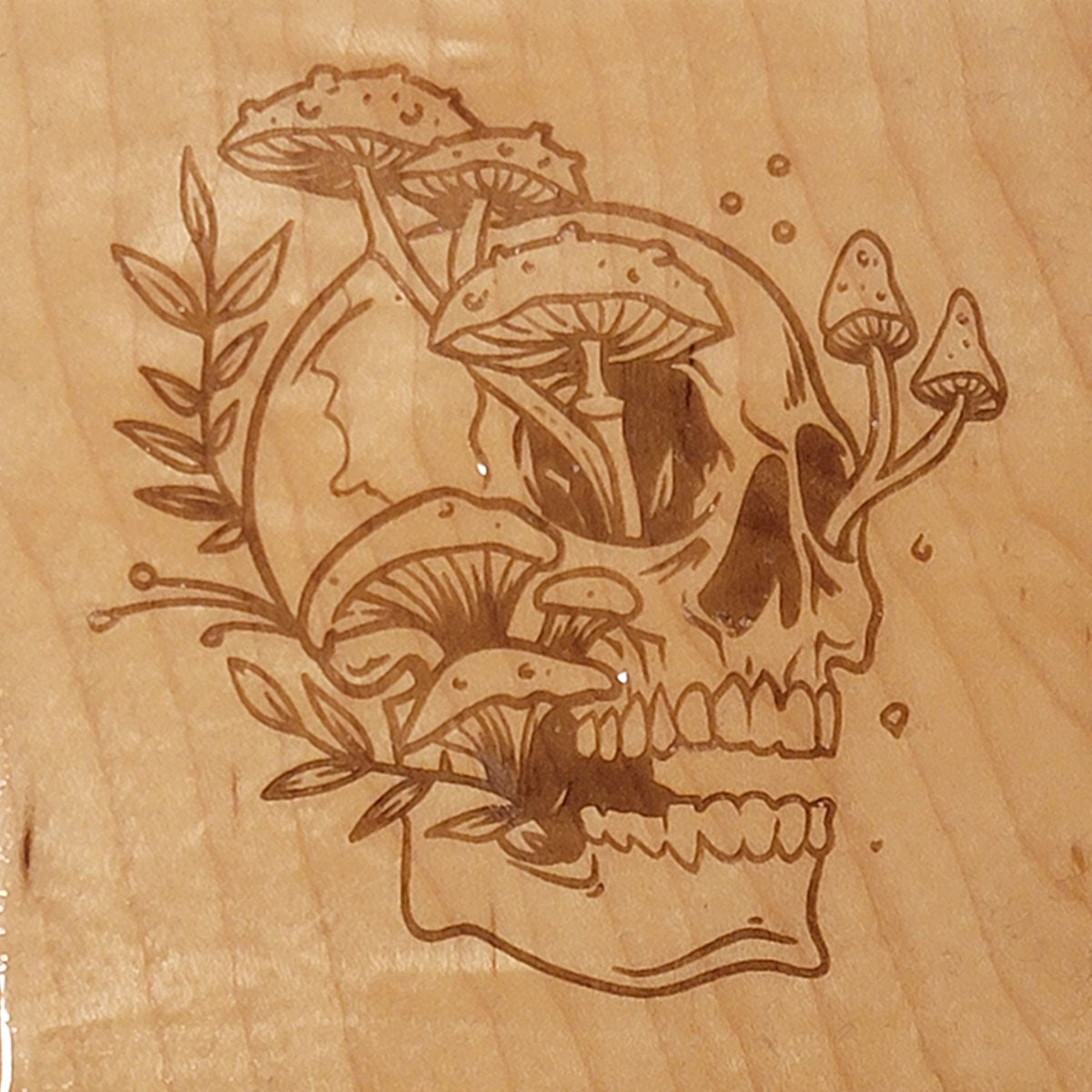Handcrafted 4x4 Wooden Drink Coasters with Laser-Etched Hand-Drawn Designs