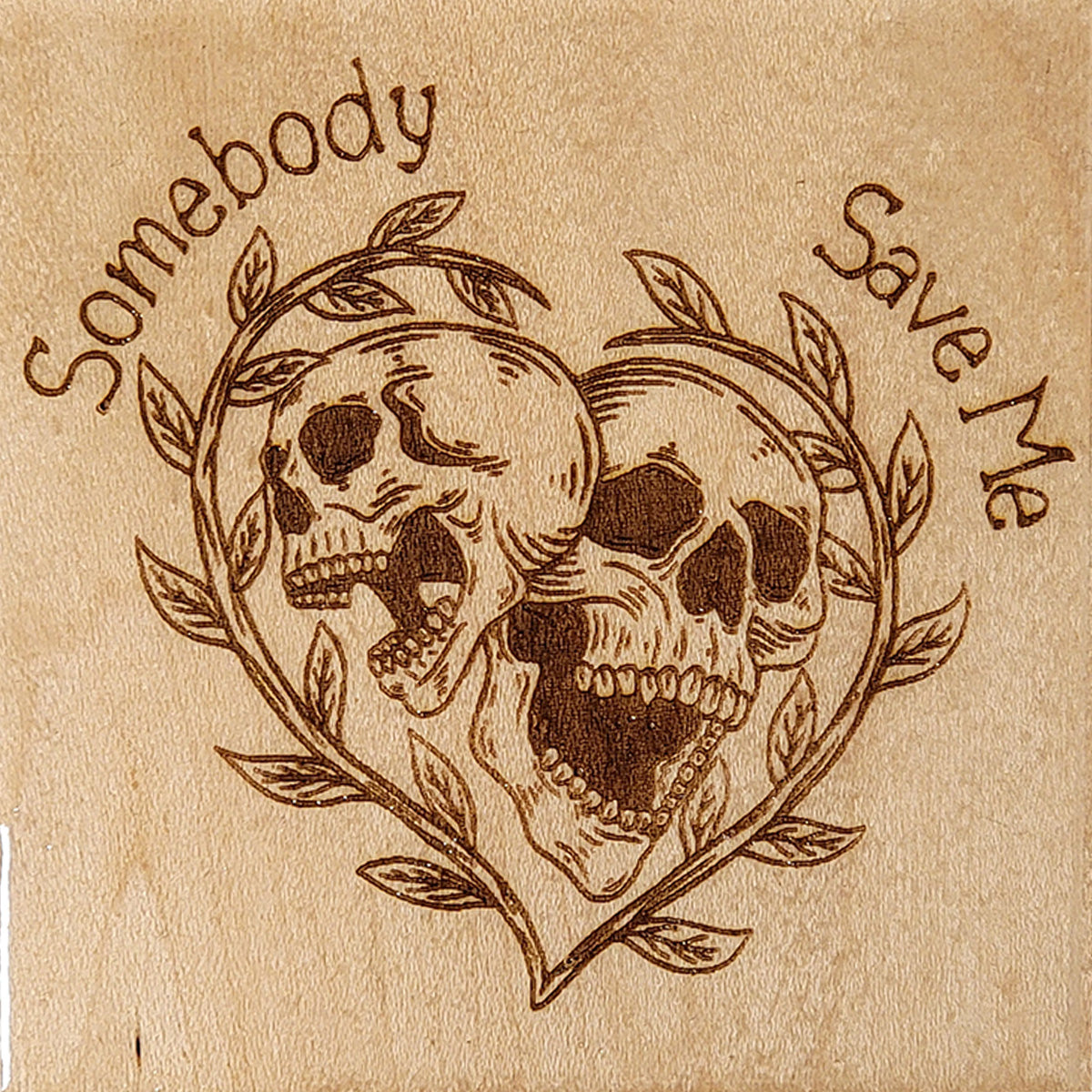 Handcrafted 4x4 Wooden Drink Coasters with Laser-Etched Hand-Drawn Designs