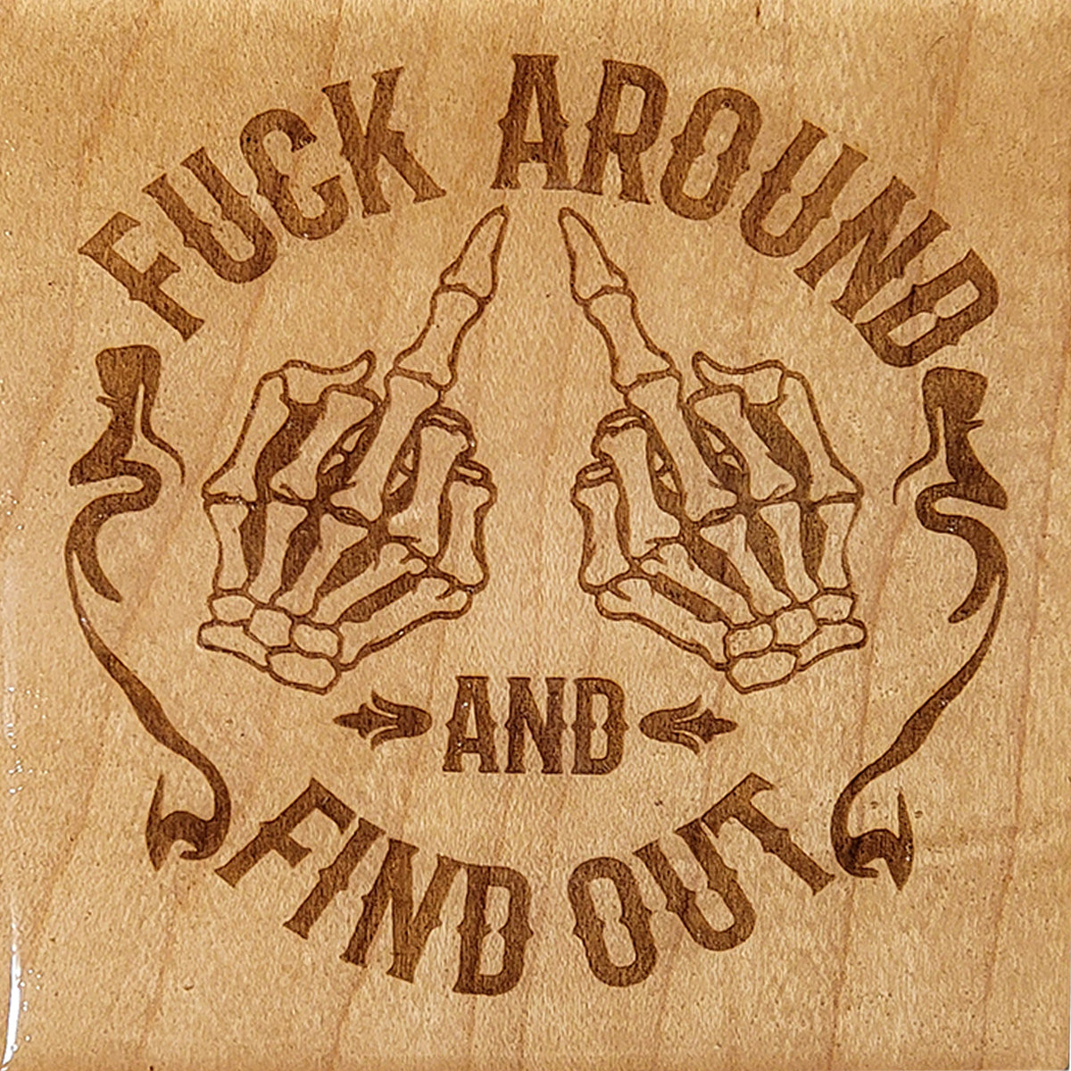 Handcrafted 4x4 Wooden Drink Coasters with Laser-Etched Hand-Drawn Designs