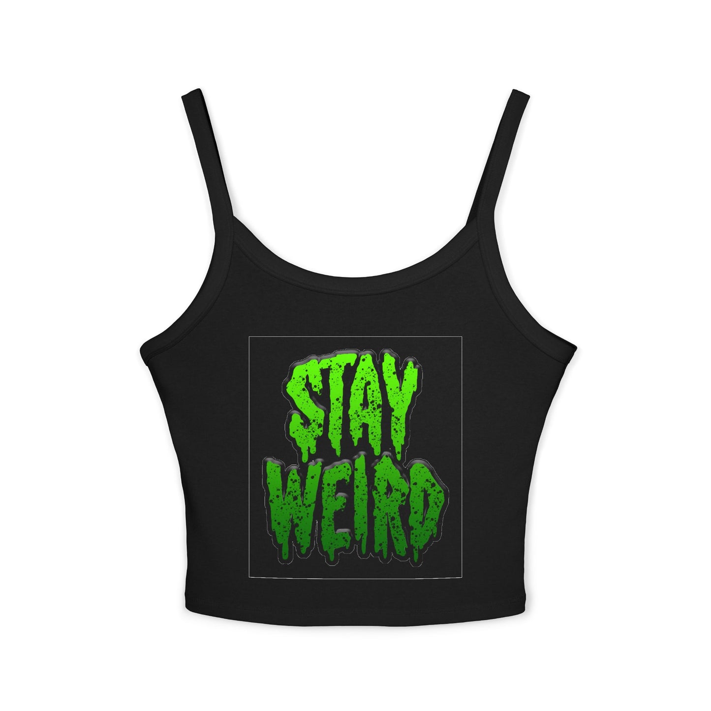 No Drama Tattoos Stay Weird Women's Spaghetti Strap Tank Top, Graphic Tee, Summer Fashion, Festival Wear, Trendy Casual Top, Gift for Friends