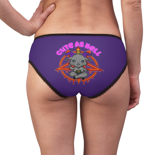 Cute as Hell Women's Briefs - AOP, Comfortable Underwear, Funny Lingerie, Vibrant Panties, Gifts for Girlfriends
