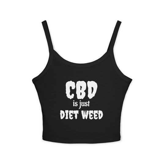 CBD Diet Weed Tank Top, Women's Spaghetti Strap Shirt, Summer Top, Funny Gift, Casual Wear, Festival Outfit