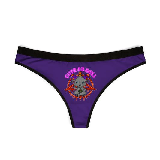 Cute as Hell Women's Thongs, Fun Underwear, AOP Panties, Gift for Her, Lingerie for Celebrations