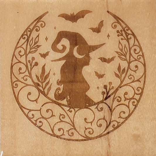 Handcrafted 4x4 Wooden Drink Coasters with Laser-Etched Hand-Drawn Designs