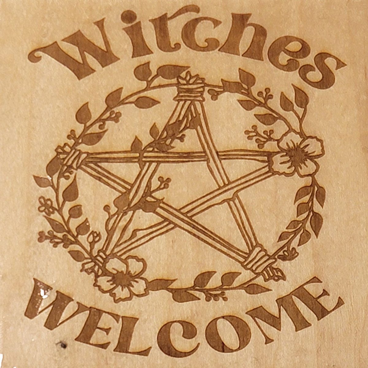 Handcrafted 4x4 Wooden Drink Coasters with Laser-Etched Hand-Drawn Designs